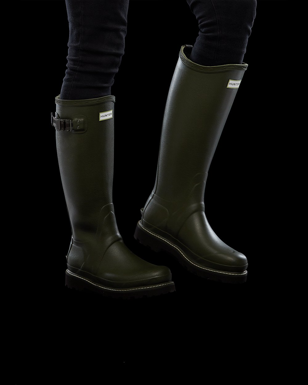 Galochas Altas Hunter Feminina Verde Escuro Oliva - Balmoral Poly-Lined - 81PFADNQT